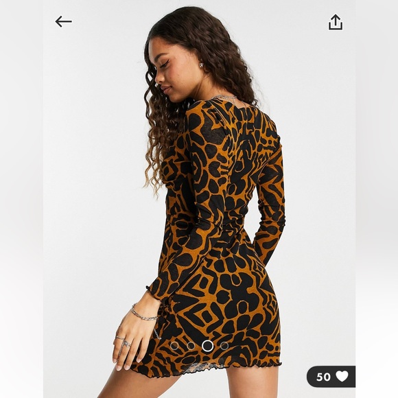 ASOS petite cut out twist front mini dress - Picture 4 of 4